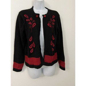 Alpaca Style by Artesanias AT 100% Alpaca Women M Black Cardigan Sweater…